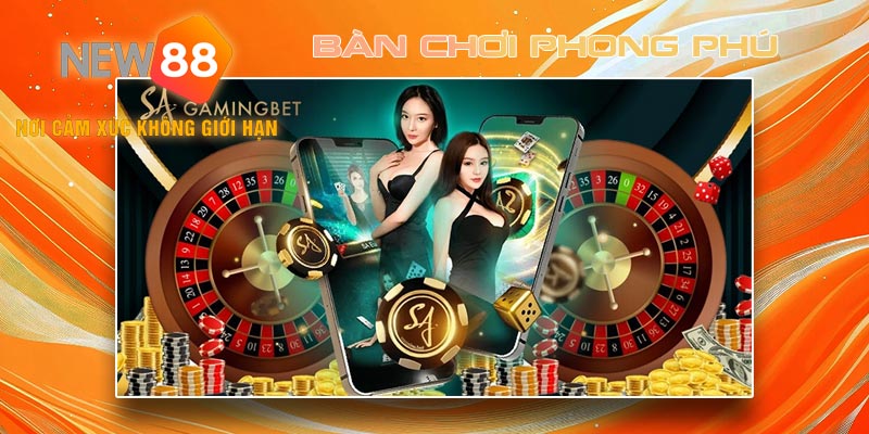 Bàn chơi phong phú tại sảnh SA Gaming